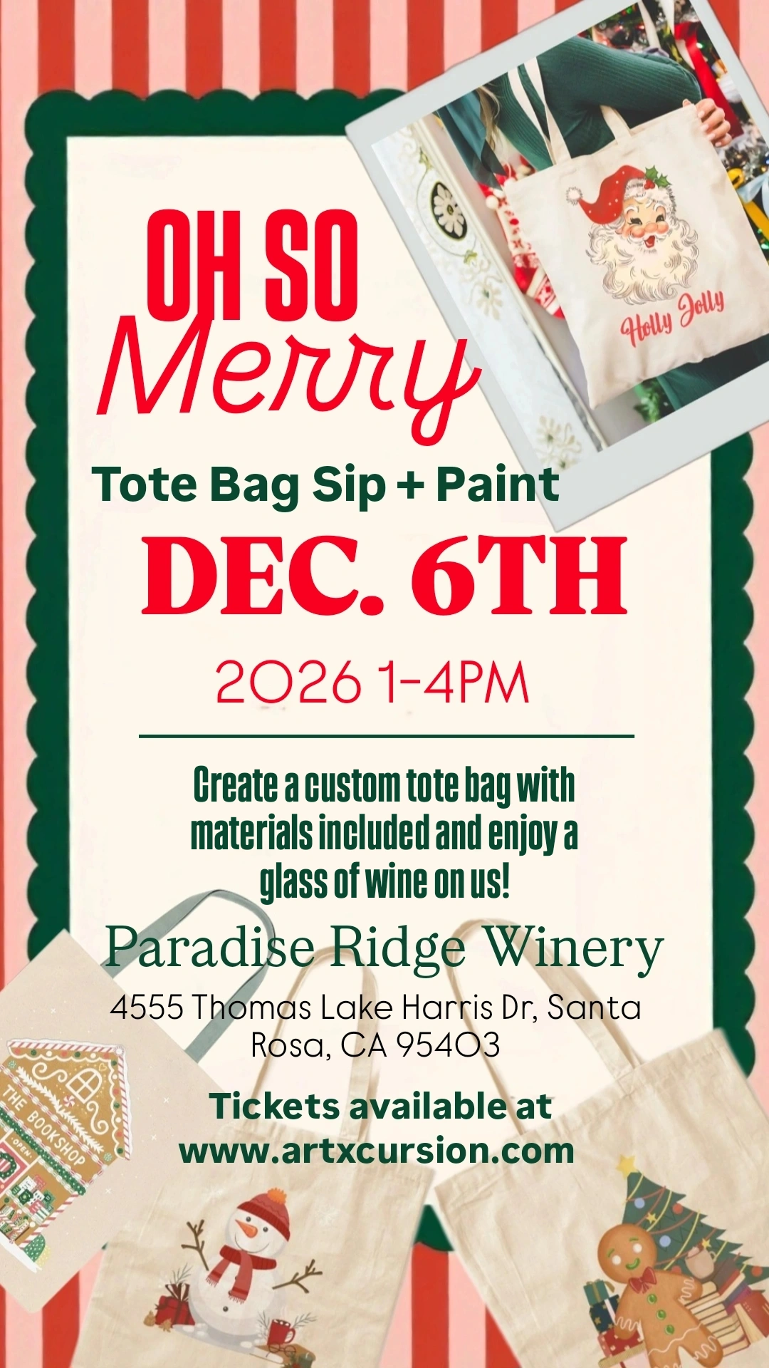 Oh So Merry Tote Bag SIP + PAINT